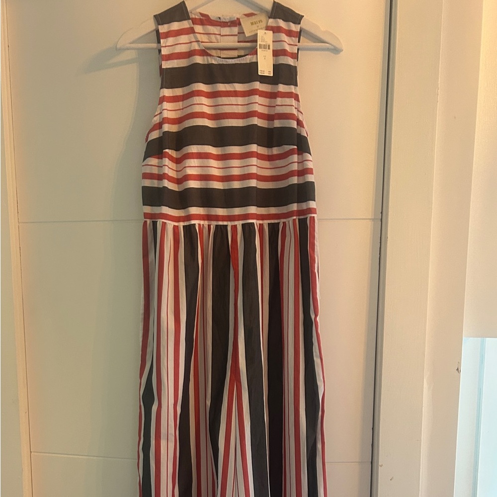 Maeve Red and Blue Striped Jumpsuit